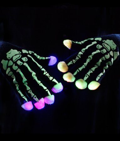 LED блескави скелетни ракавици