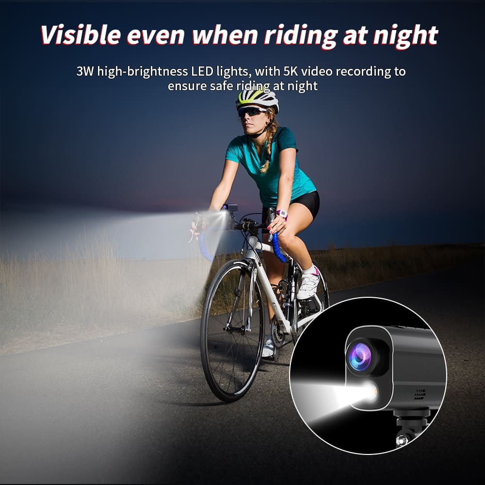 Акциона камера за велосипед со led светло wifi
