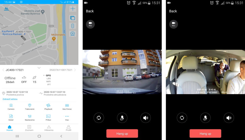 Апликација profio x5 камера за автомобил со GPS и пренос во живо