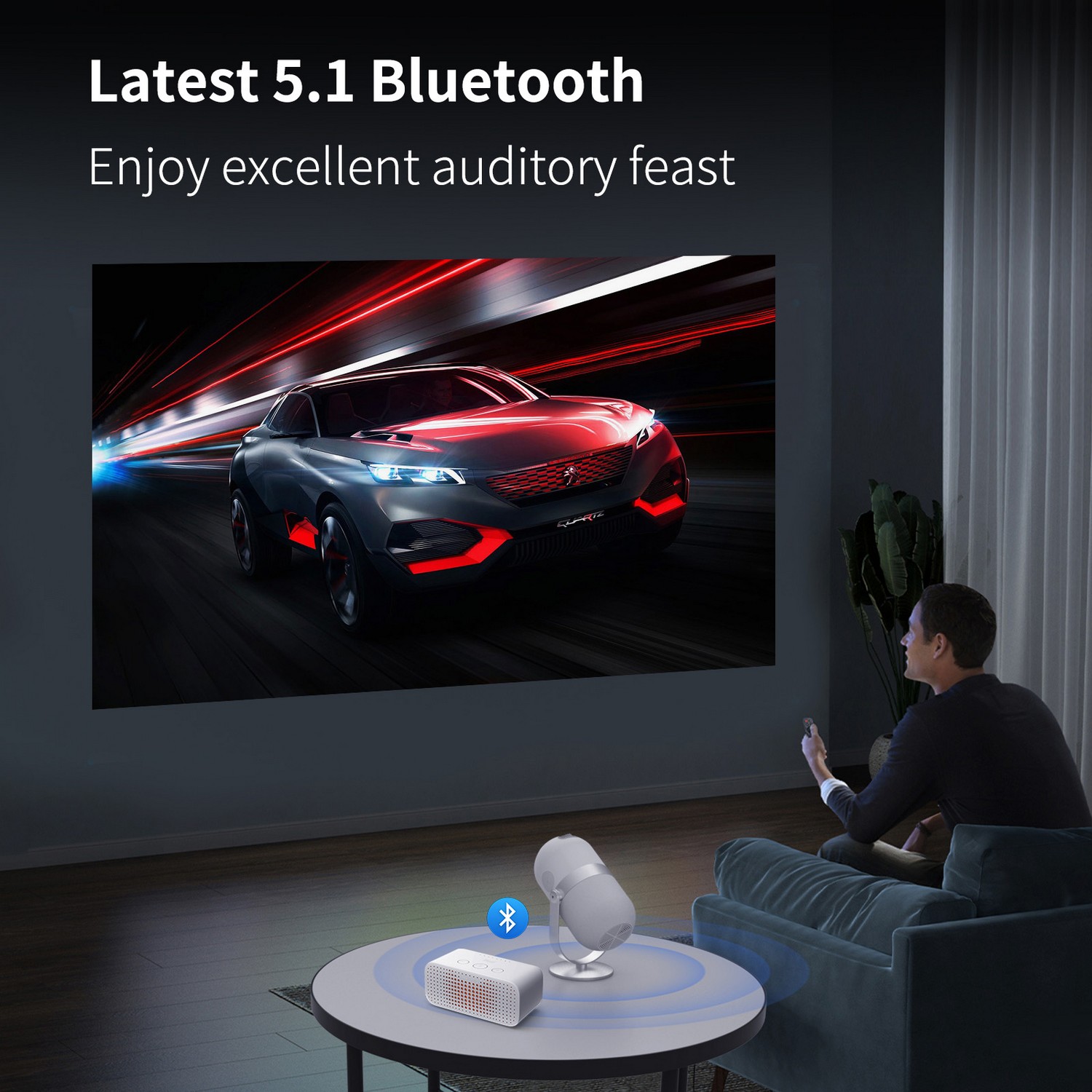Bluetooth WiFi проектор мини пренослив 4k