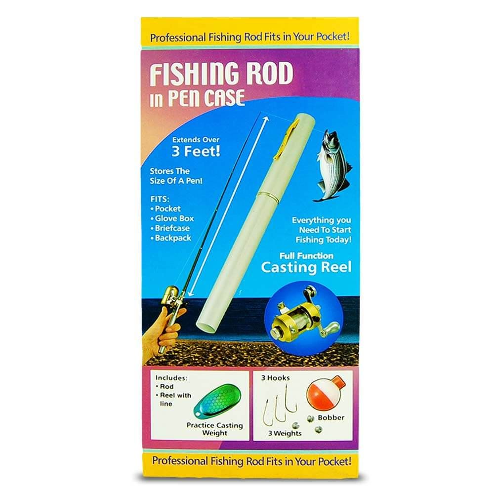 Мини пенкало за риболов со макара во пенкало - телескопско до 1 метар