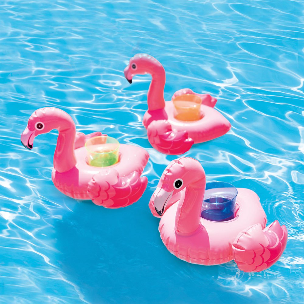 фламинго држач за чаши на надувување лебди