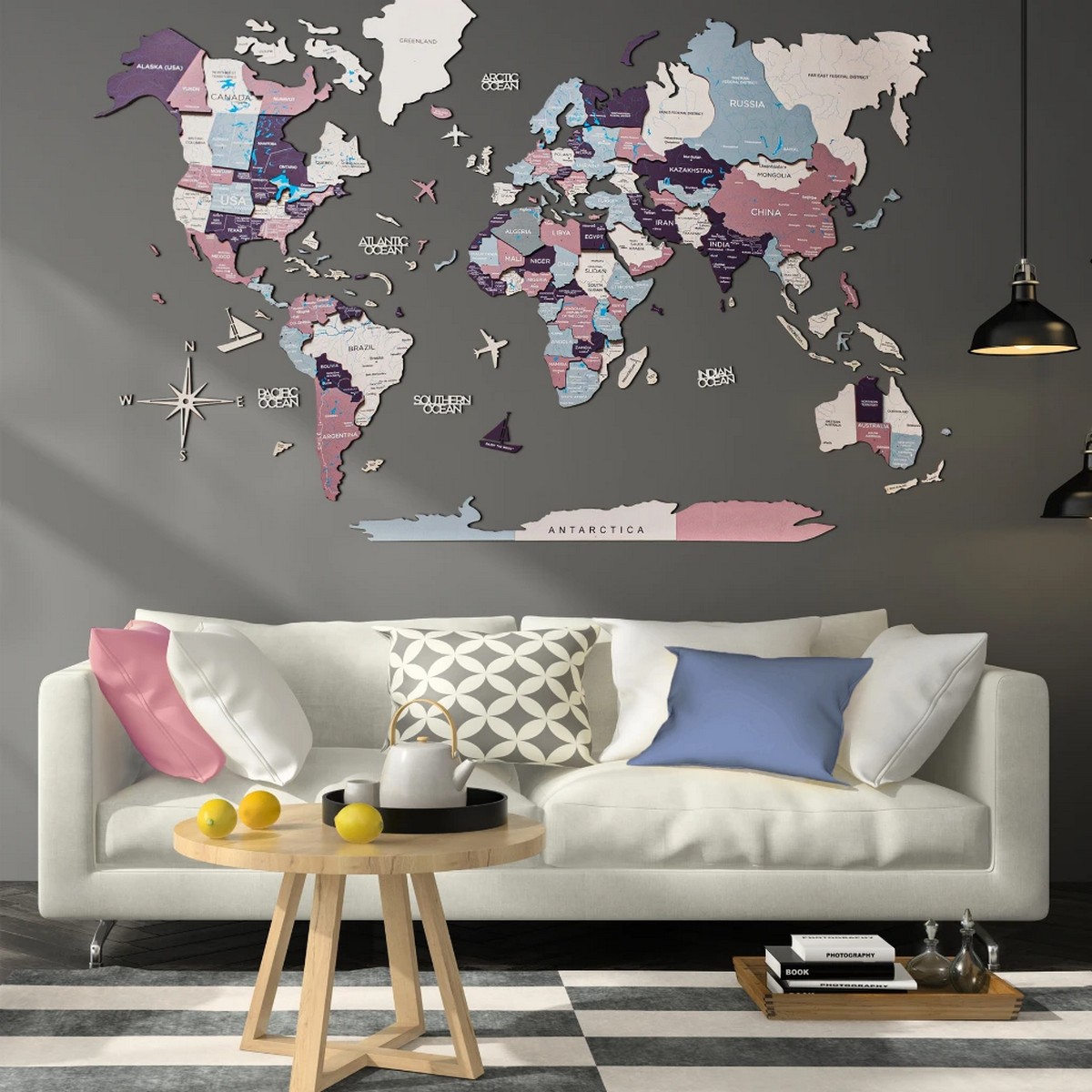 Светска карта декорација на ѕидови