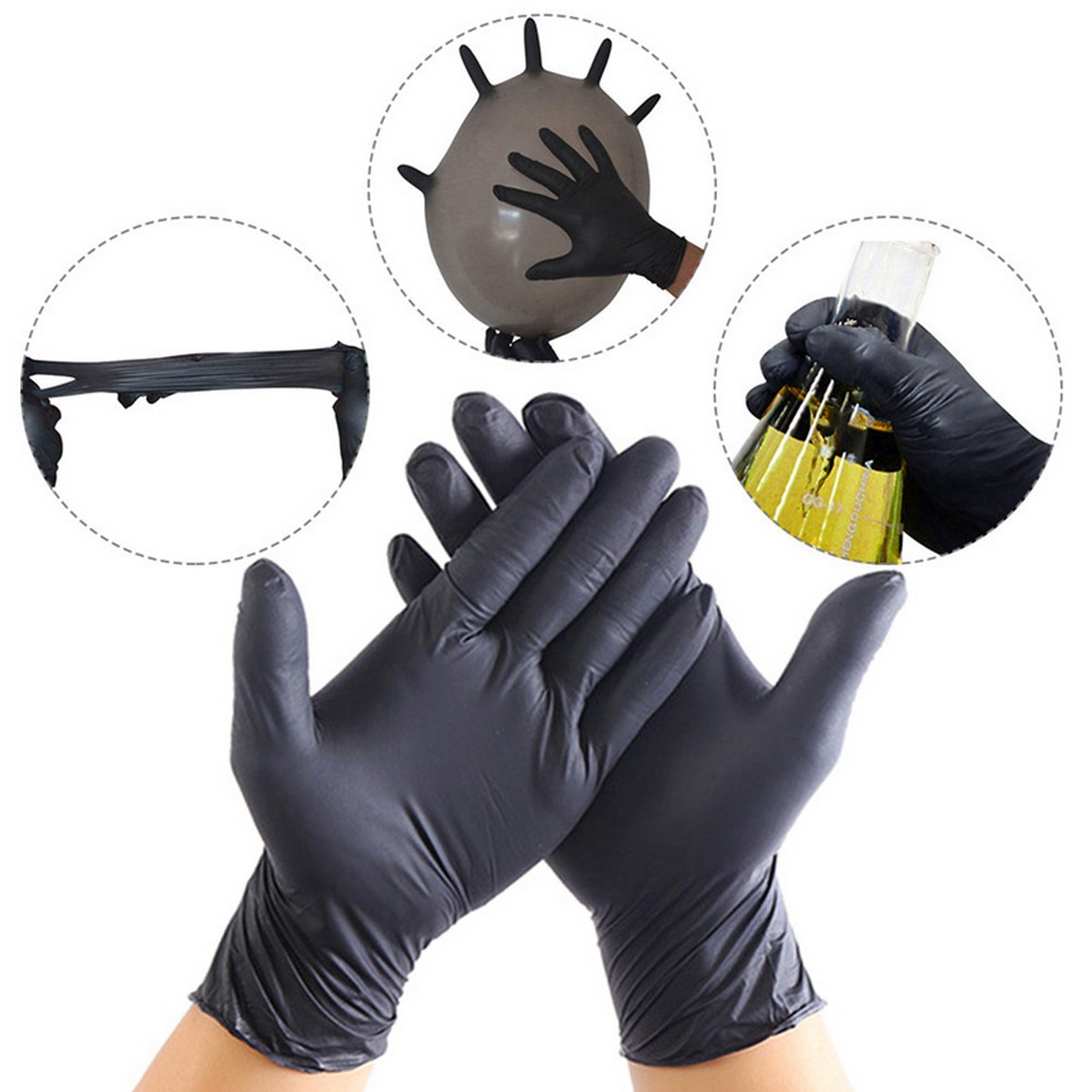 гумени ракавици нитрилни заштитни црни