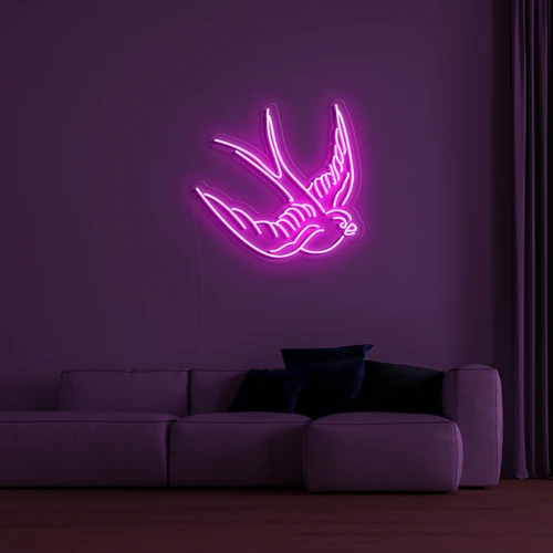 3D LED неонско лого на ѕидот - гулаб