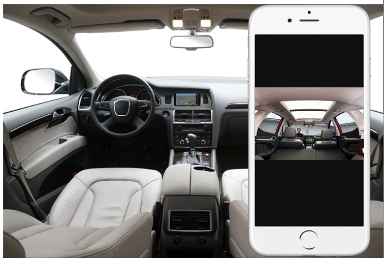 Profio x7 камерата за автомобил во живо приказ на апликацијата за паметни телефони - цртичка камера