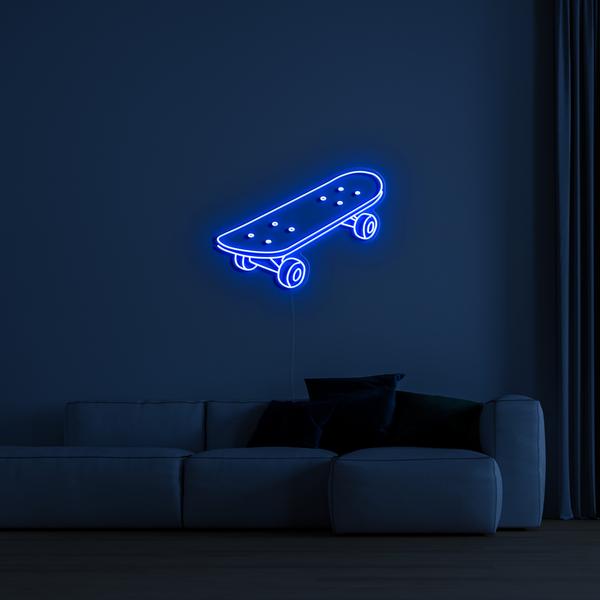 3D светлечки LED неонски знак на ѕидот - скејтборд