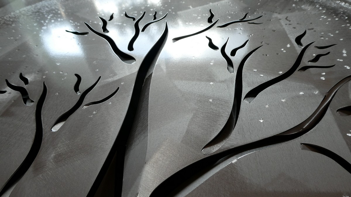 дрво на животот сликарски детал - метална слика