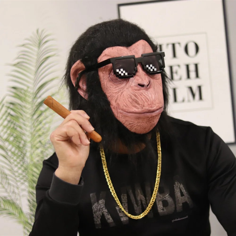 шимпанза маска мајмун лице силиконски латекс маска за глава