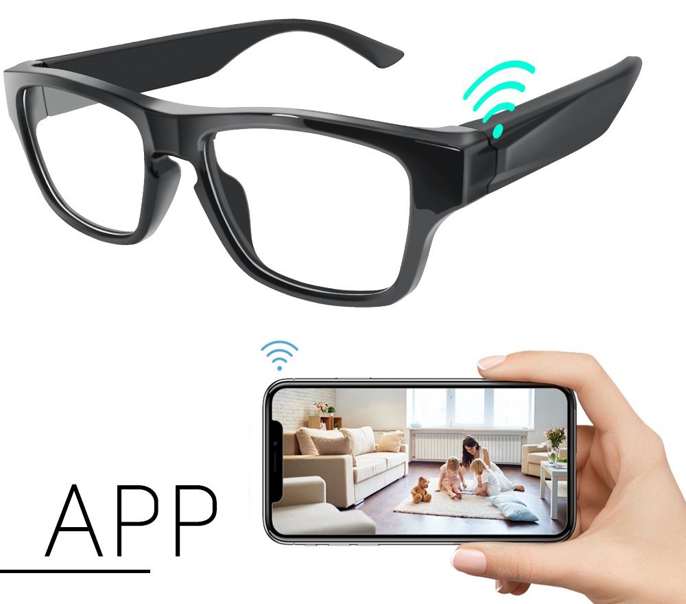 шпионски очила со hd камера wifi поток преку мобилен телефон