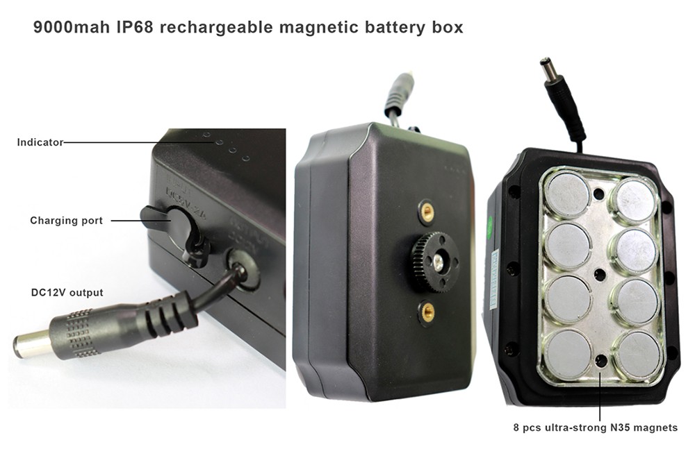 Магнетна батерија од 9000 mAh што ја напојува задната камера