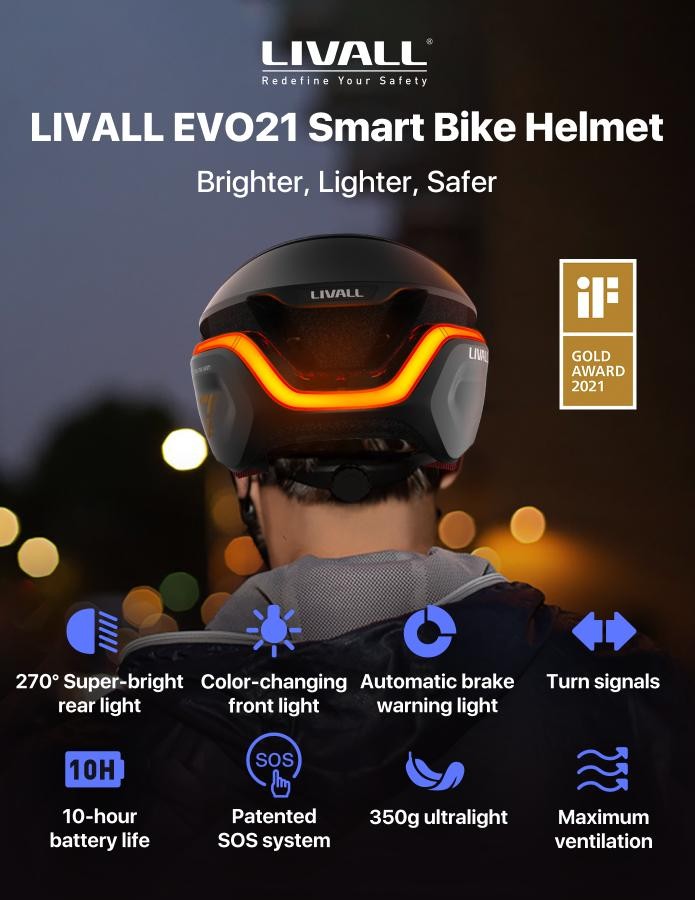 SMART велосипедска кацига - Livall EVO21