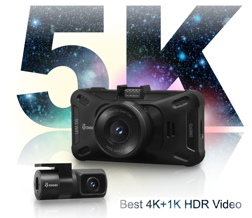 најдобра цртичка камера 4k 5k камера за автомобил со двојна DOD GS980D