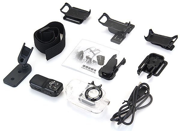 спортска камера со IR LED, 10m водоотпорна, мулти додатоци