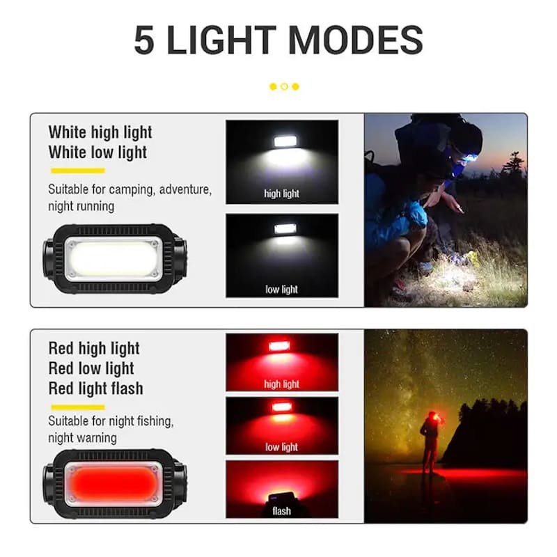 предни светла за кампување црвено/бело LED