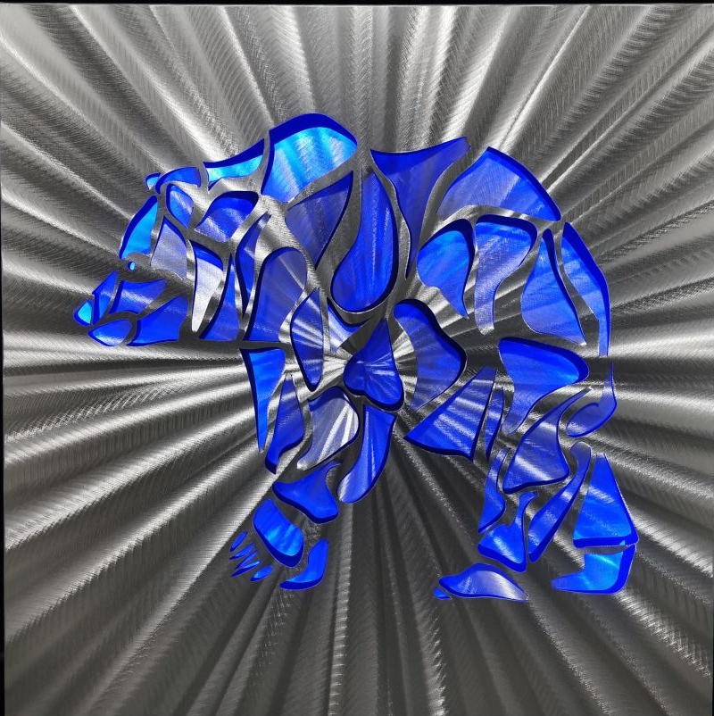 поларна мечка - LED апстрактни метални слики 3D алуминиум