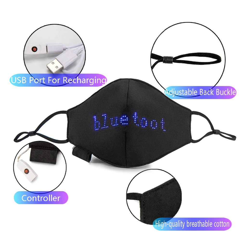 заштитна маска за лице со LED дисплеј