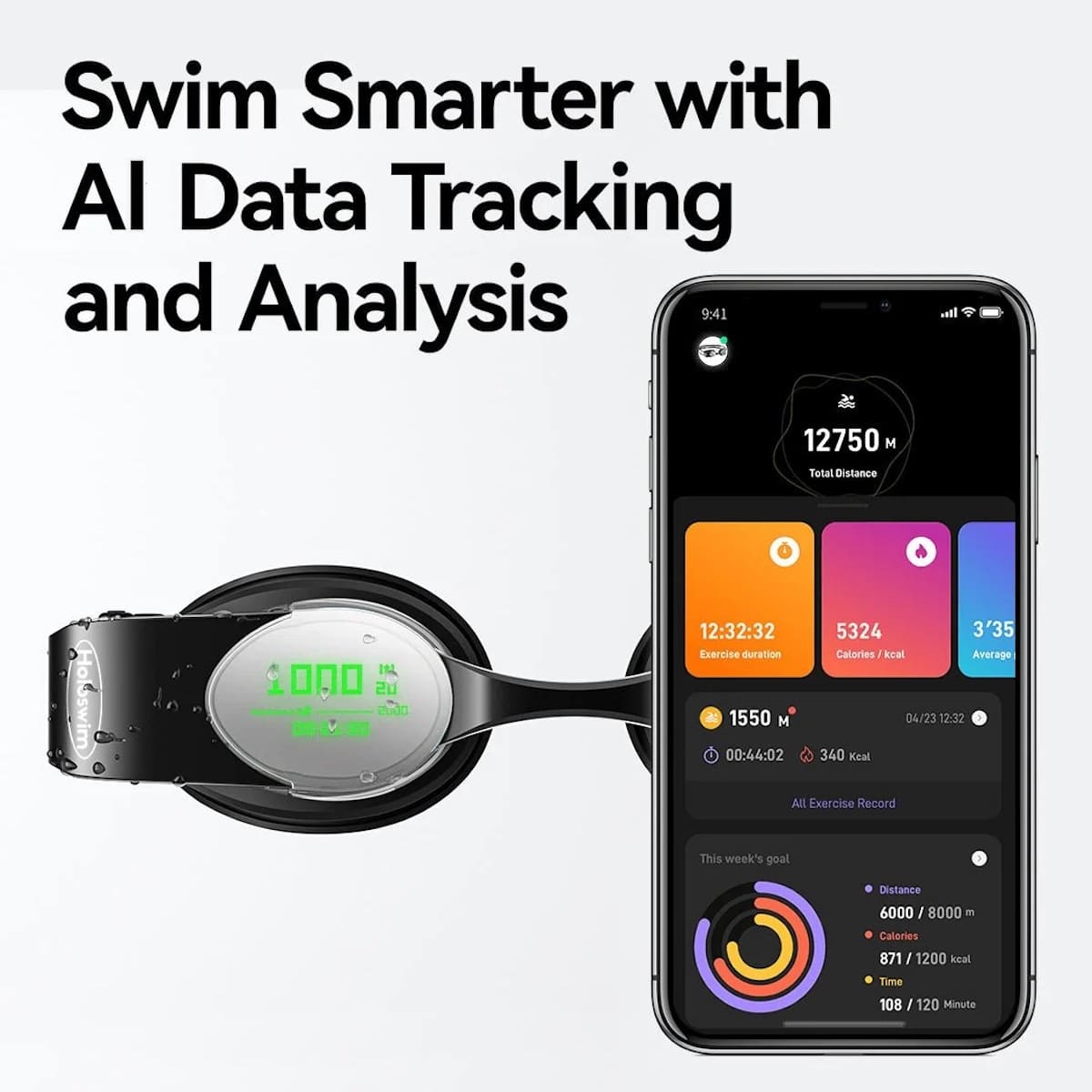 Паметни очила за пливање холо пливање со апликација за паметни телефони