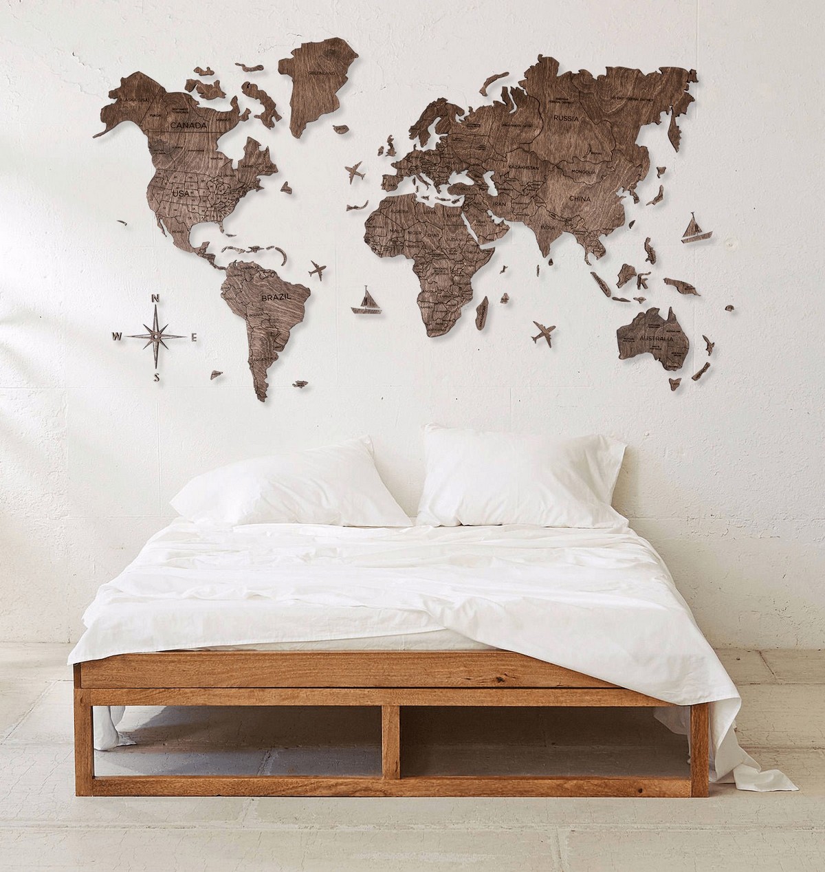 Светска карта на ѕид 200x120 cm