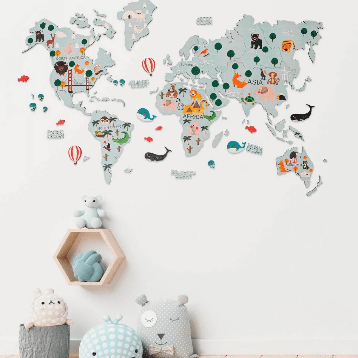 дрвена карта на ѕидот 2D континенти