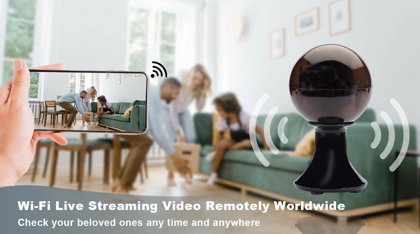 WiFi пренос во живо безжична безбедносна камера црна топка