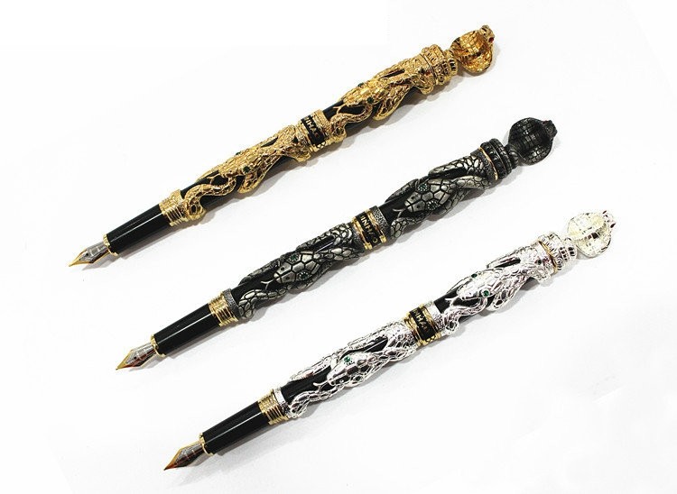 Луксузно пенкало за змии од кобра - уникатно пенкало со мастило за подарок