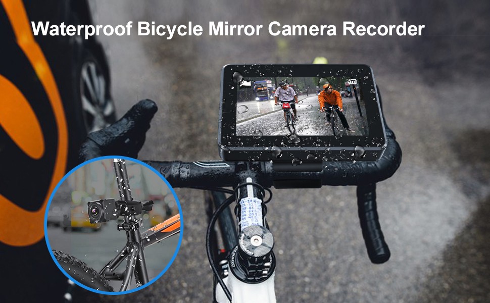 водоотпорна велосипедска камера IP68 со монитор со снимање