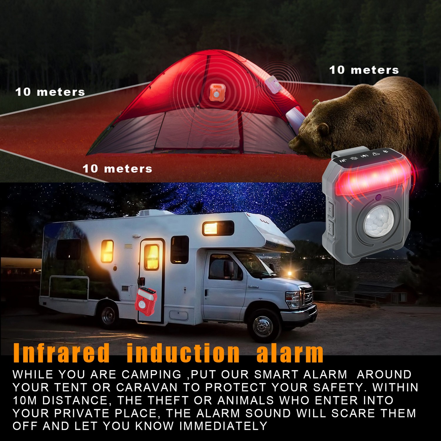 аларм за кампување во шатори - PIR сензор за движење