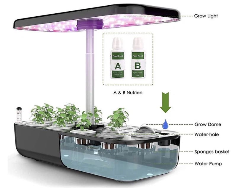 LED GROW светилка (хидропоника) за одгледување растенија - Комплет со 12 капсули