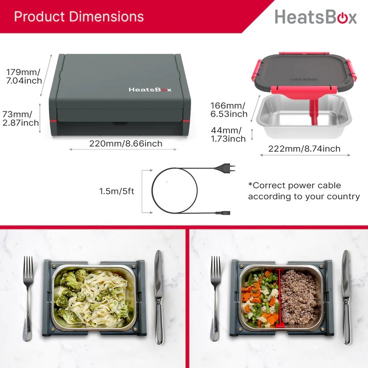 кутија за ручек за храна електрично загреана храна heatsbox pro