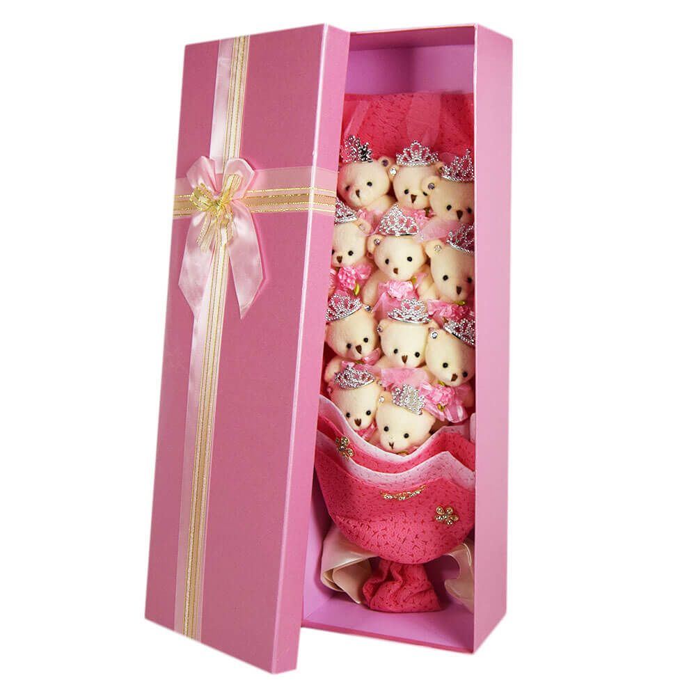Букети за Денот на вљубените - луксузен букет со плишани мечиња