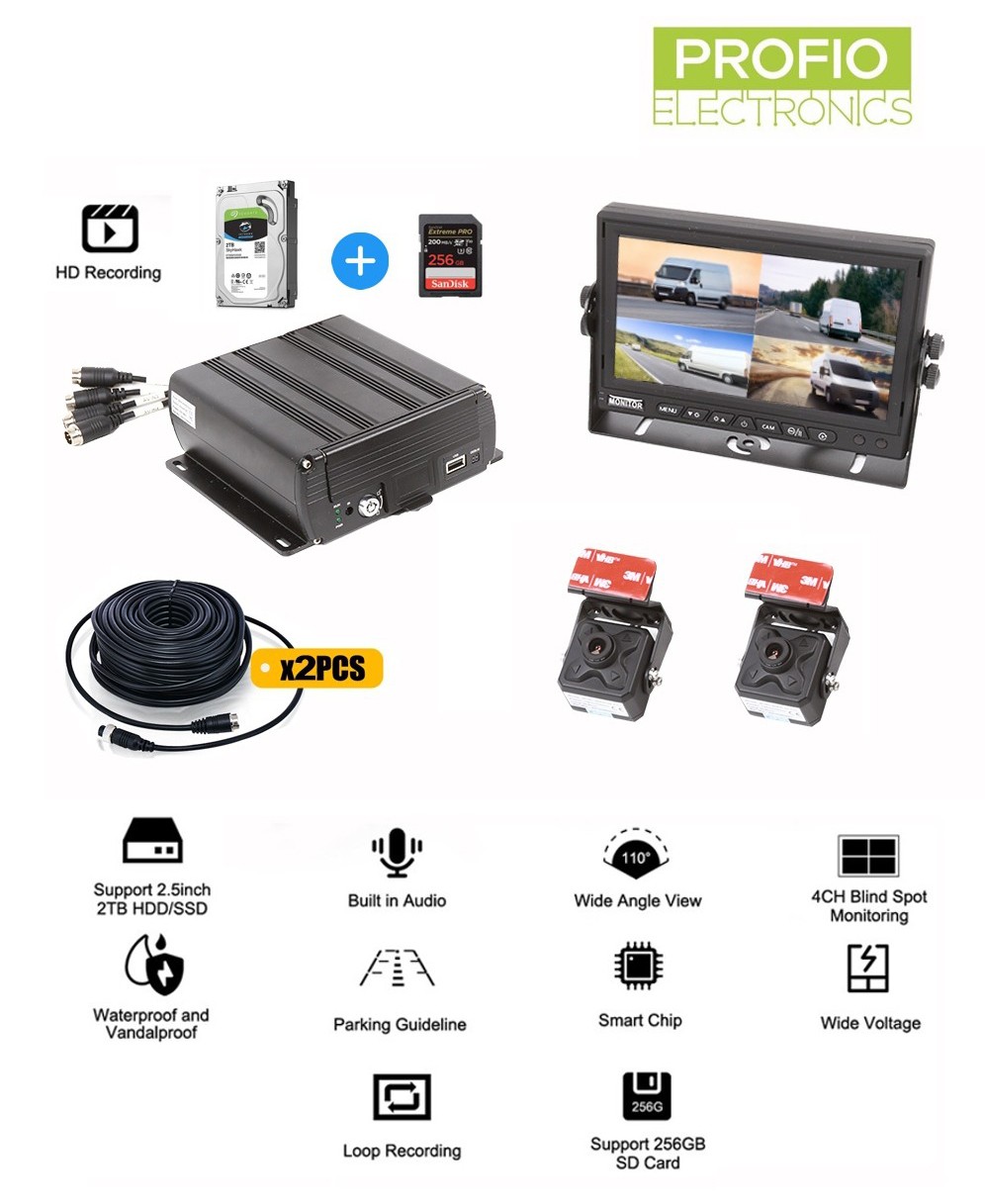 4-канален dvr систем за камера за автомобил со снимање на HDD хард диск