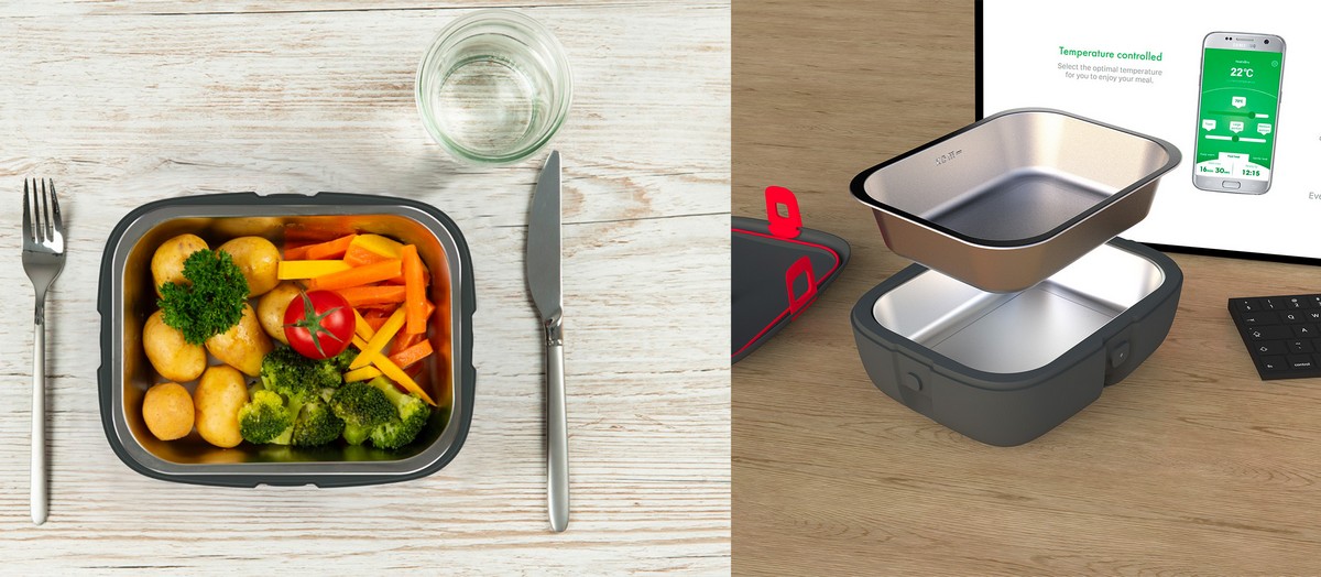 Топлинска кутија за греење храна со поврзување преку bluetooth на мобилен телефон
