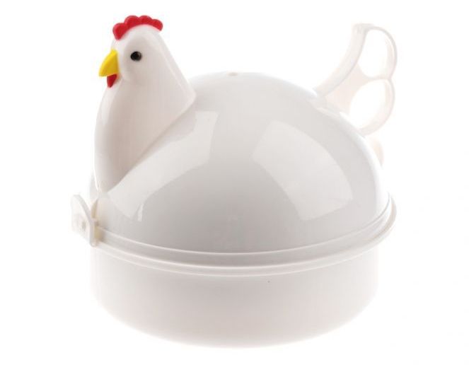 Забавен пренослив микробранова шпорет за јајца за 4 јајца - кокошка